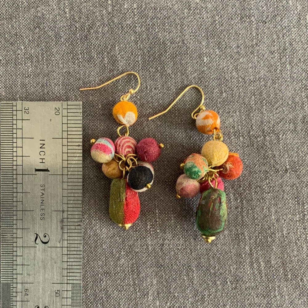 Fabric covered earrings